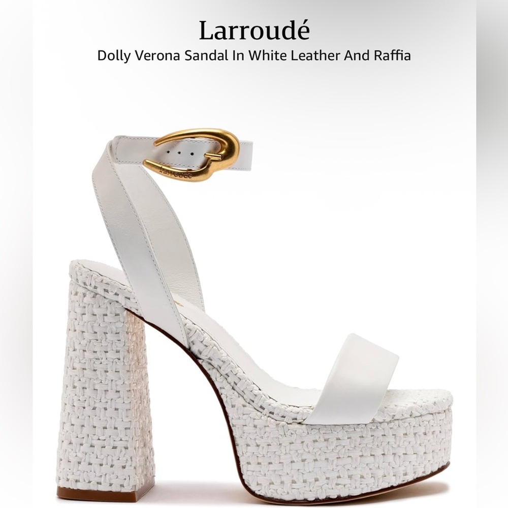 Larroudé
Dolly Verona Sandal In White Leather And Raffia